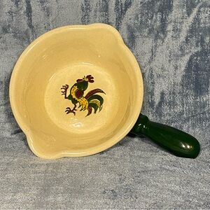 Vintage Metlox Poppytrail Provincial Green Rooster Sauce/Gravy Server w/Handle